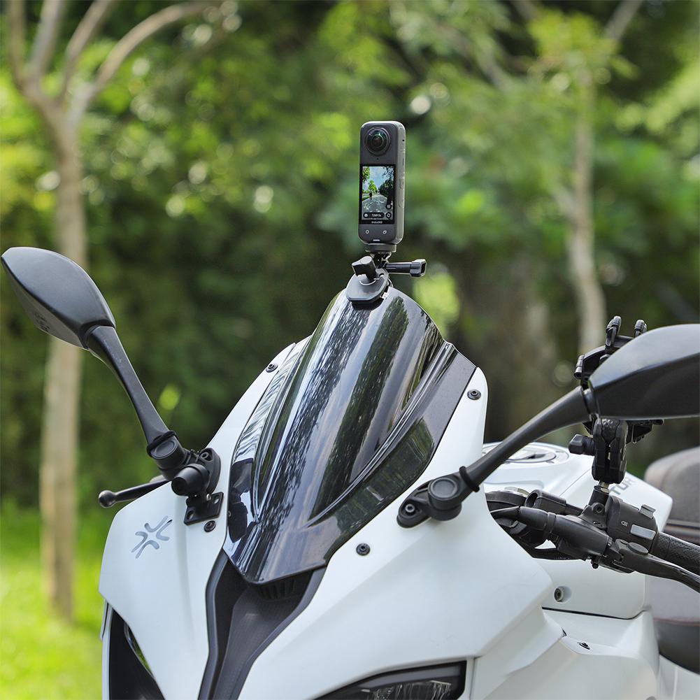 Motorbike Windscreen Clamp Mount Aluminum Alloy Mount Bike Windshield Camera Clip for GoPro GO3S/Pocket/Action 4/Insta360 Series