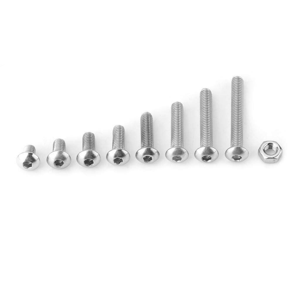 210pcs M4 Stainless Steel SS304 Hex Socket Button Head Screws and Nuts Assrotment Set