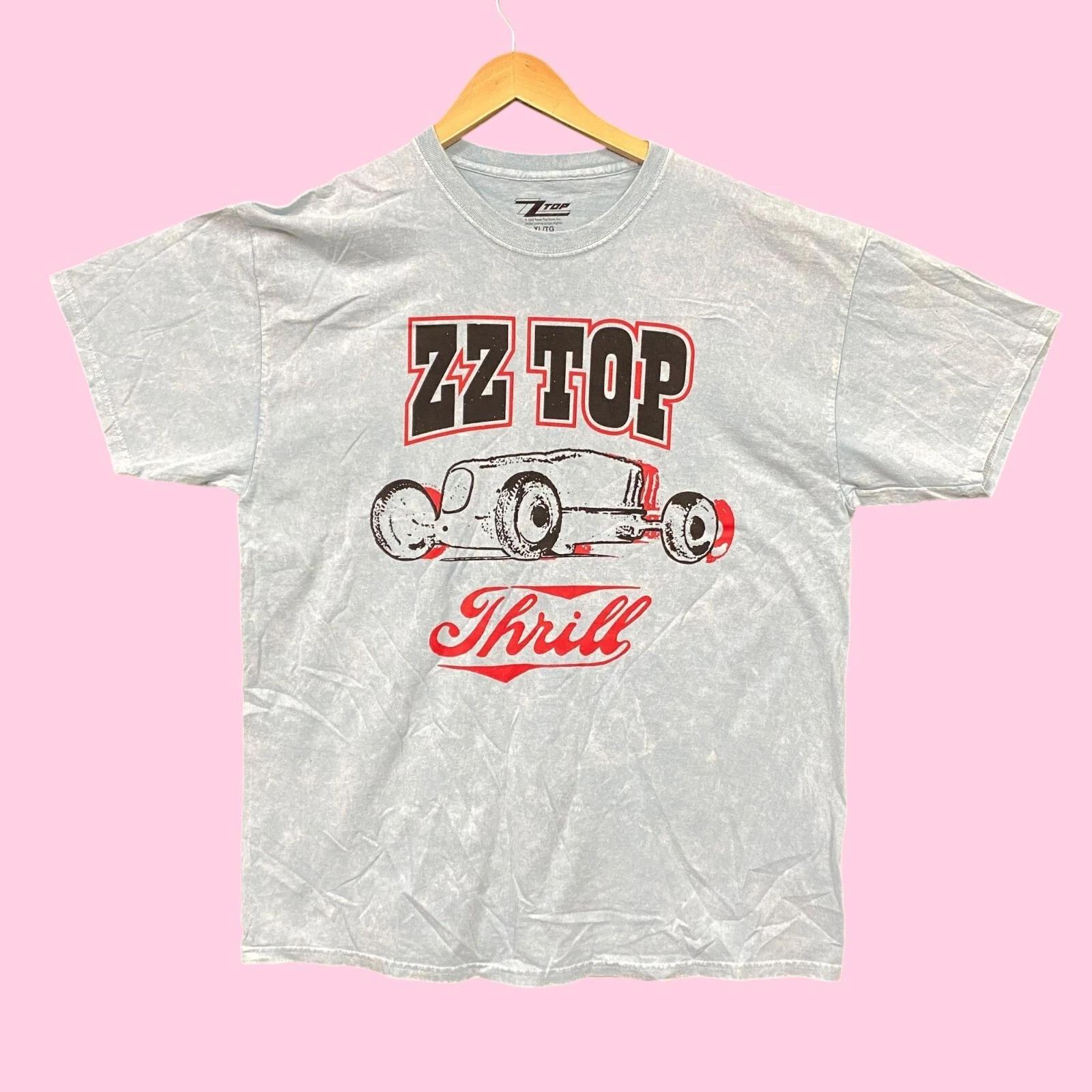 ZZ Top Thrill Rock Band Mineral Wash Tee XL S