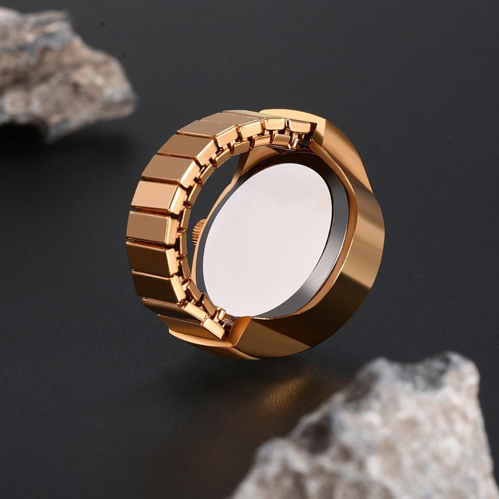 Novelty Finger Ring Watch Elastic Band Roman Numberals Quartz Watches Men Women