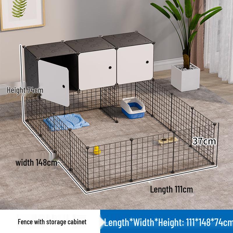 Free Assembly Indoor Pet Fence Barrier: Iron Mesh Anti-Escape Dog Stopper Fence.