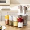 User Friendly Seasoning Container with Clear Glass and Space Saving Design