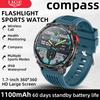 New Military Smart Watch 1100mAh Battery Compass LED Flashlight Men Outdoor Sport Watches Bluetooth Call 1.7" HD Smartwatch