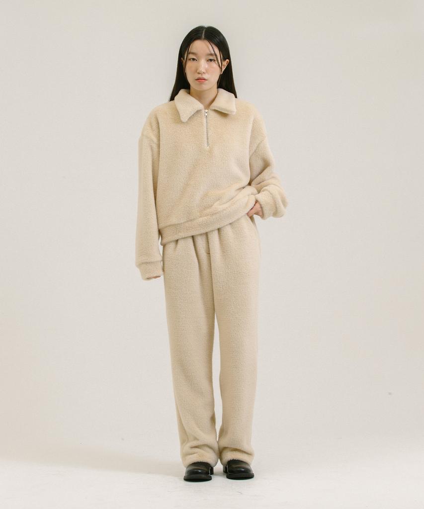 Nevel Everywear Fur Banding Pants_Ivory