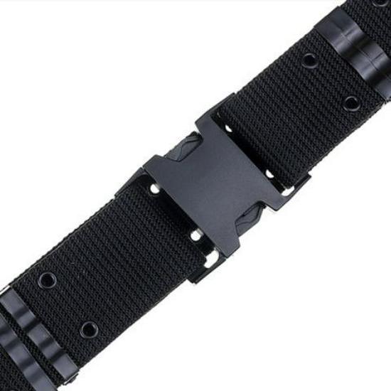Men's Black Tactical Nylon Belt - Adjustable Military Outdoor Wear