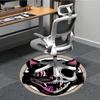1pc Cat Skull Office Round Area Rug, Under Office Chairs Bedroom Living Room Home Decor, Room Deco, Available in Various Sizes