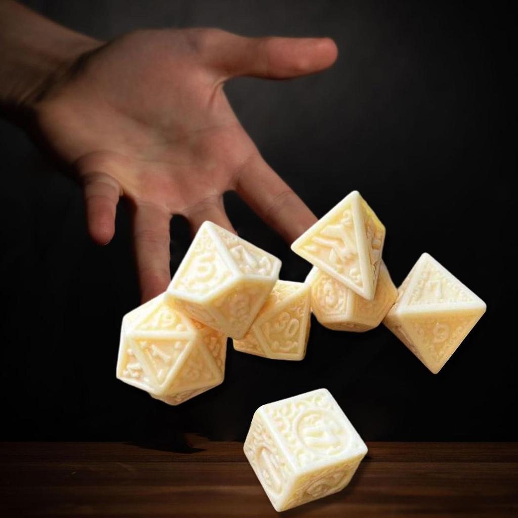 7 Piece Dice Set, Polyhedral Dice, Math Counting Teaching Aids, Multi-Sided Game Set