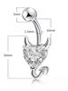 Women's Devil Heart Belly Ring, Minimalist Trendy Stainless Steel Navel Ring, Stylish Body Piercing Jewelry
