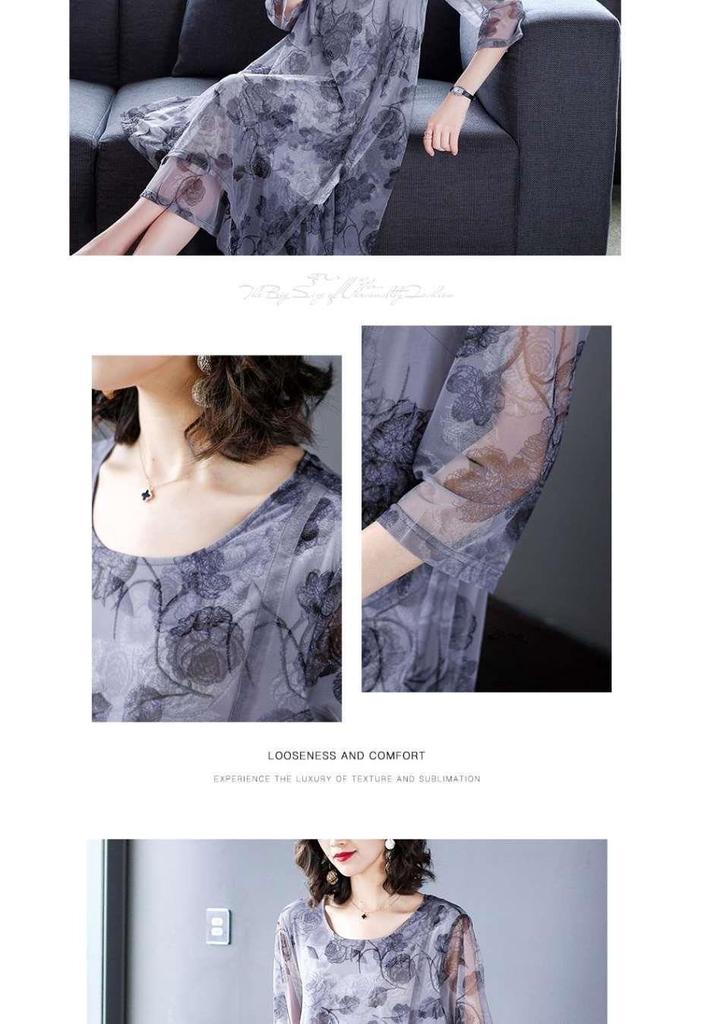 Women's Elegant Loose Plus Size A-line Chiffon Dress - Summer 2026 Collection
