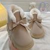 New Winter Warm Slippers Women Home Floor Shoes Soft Plush Lace-up Female Indoor Street Snow Boots Girls Platform Footwear