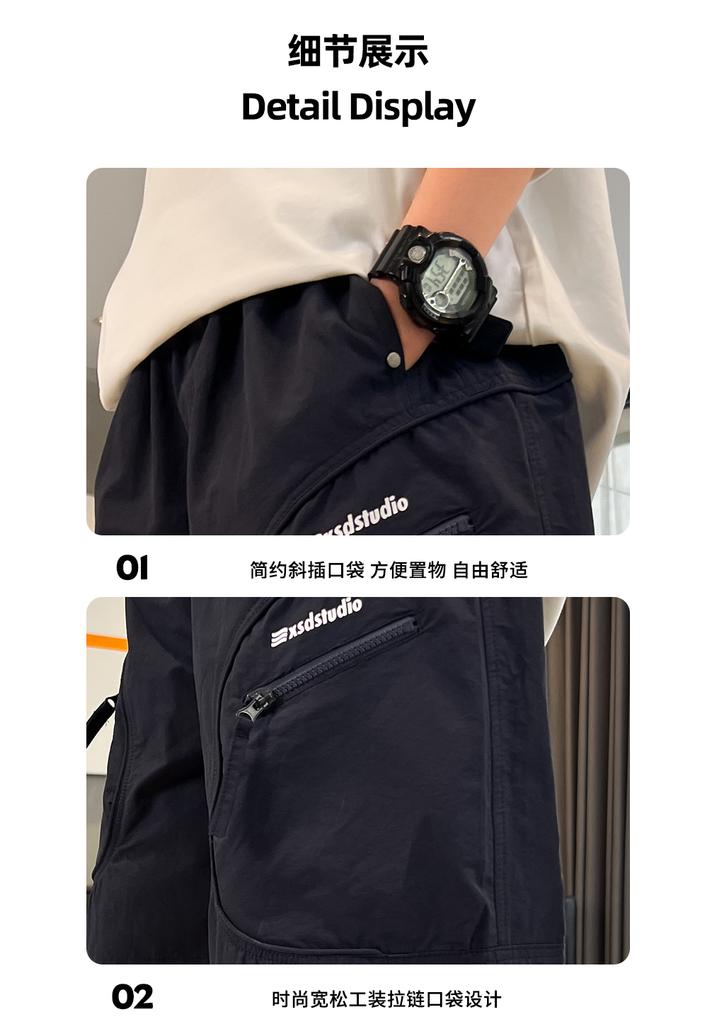 Boys' Summer Thin Workwear Shorts 2026 New Item, Big Boys' Summer Clothes, Boys' Mid Pants, Worn Over Children's Five Quarter Pants