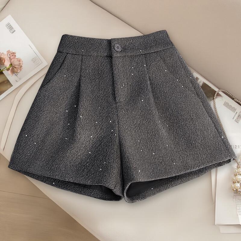 Sibaishe Women's Sparkly High-Waist A-Line Shorts