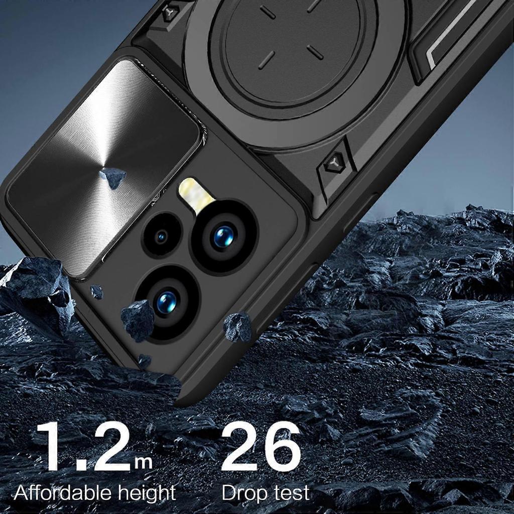 For Xiaomi Redmi Note 12 5G (India)/(Global)/Poco X5 5G Slide Camera Lid Phone Cover PC+TPU Kickstan
