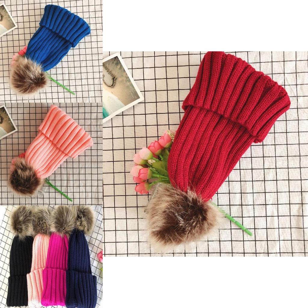 Cozy Womens Winter Hat With Fluffy Pom-pom And Stylish Folded Cuff Design