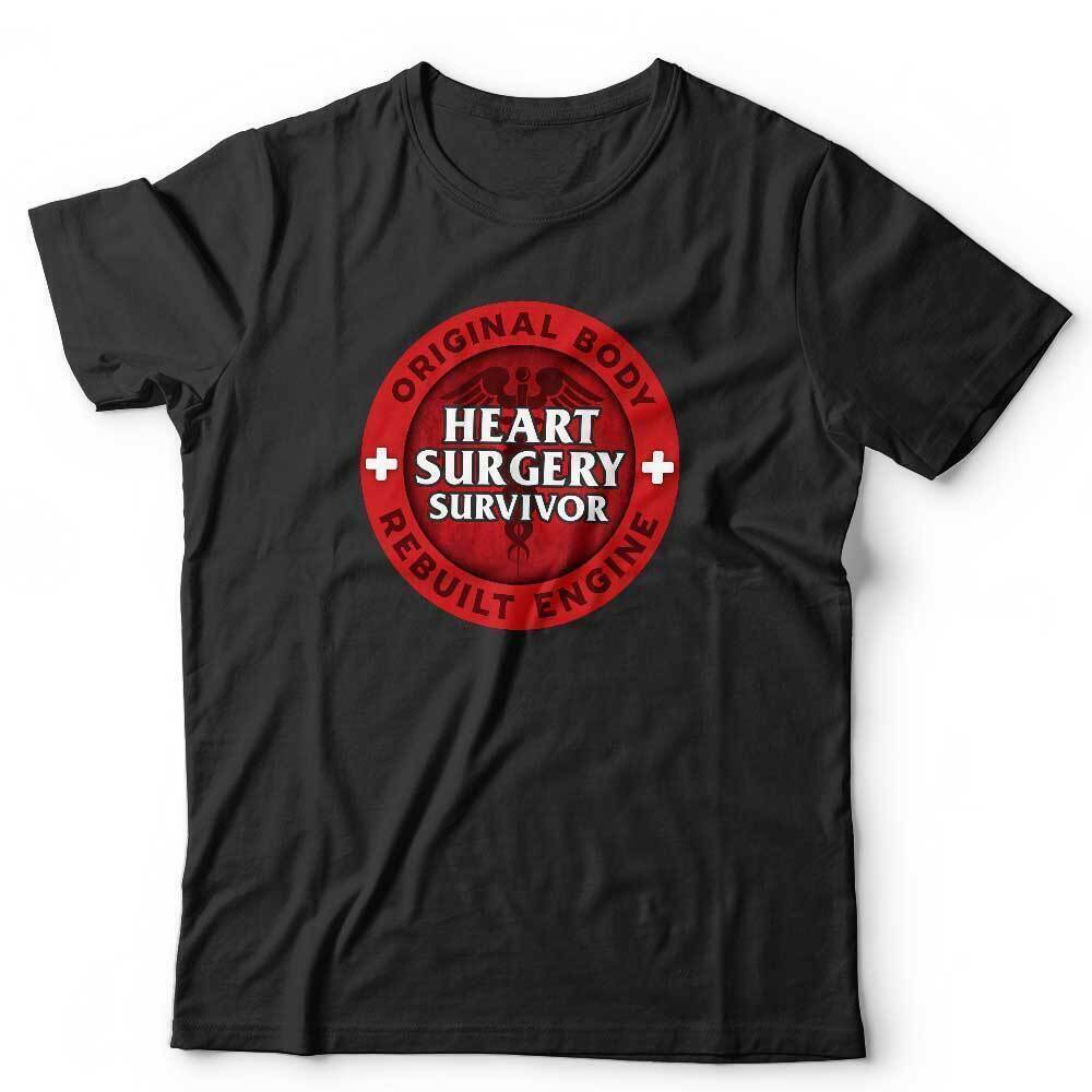 

Heart Surgery TShirt Survivor Unisex Bypass Operation Open Heart Attack Funny M