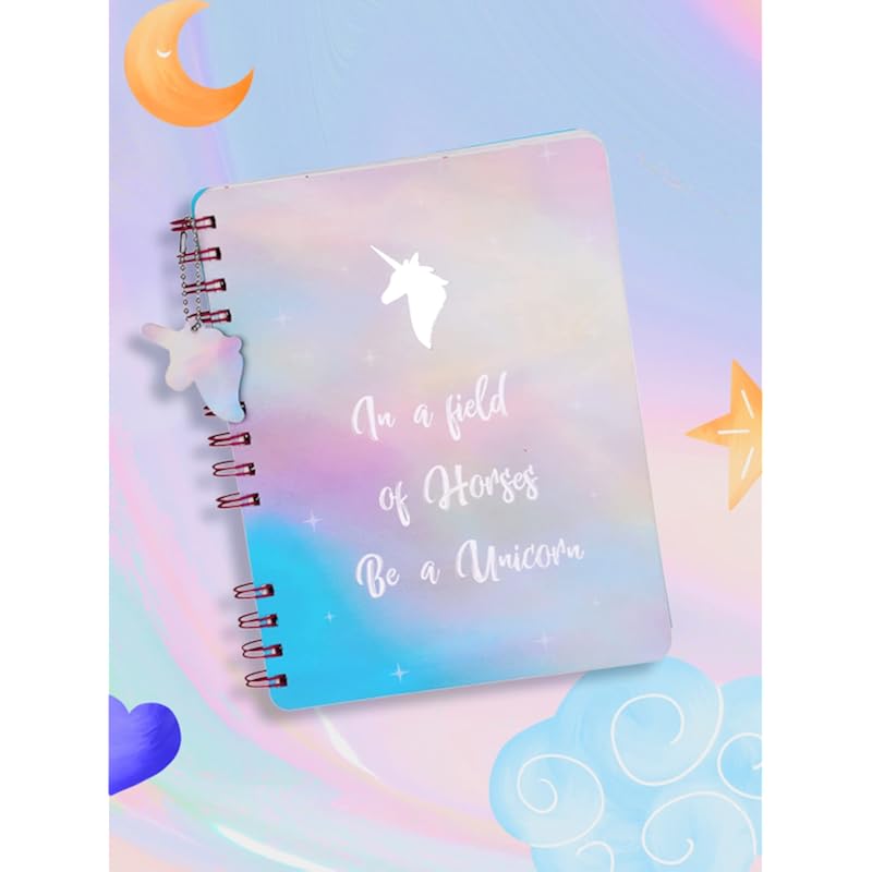 Doodle Unicorn A5 Size Notebook, 80GSM (Multicolour)