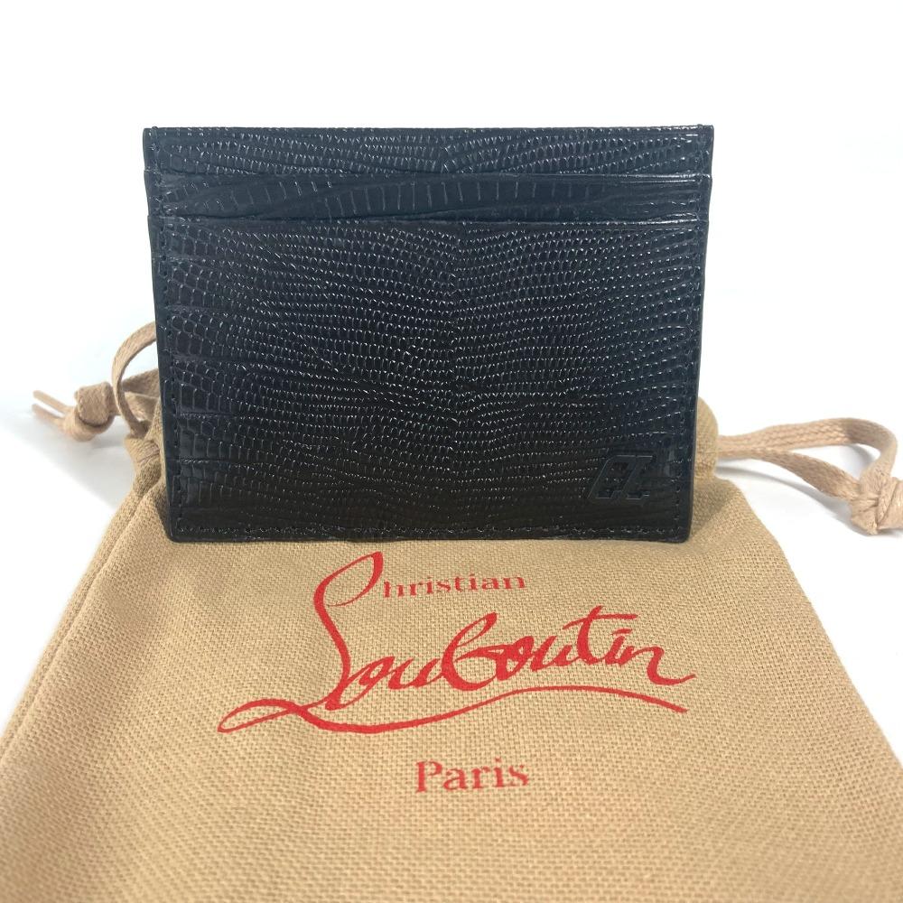 Christian Louboutin 3225316 M KIOS logo Pass Case Card Case Leather Black Unused
