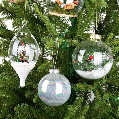 Décoration de Noël Boule en Verre à Remplir Ornements Pendentif Créatif Scène d'Arbre de Noël Boule Suspendue Accessoires Cadeaux de Fête