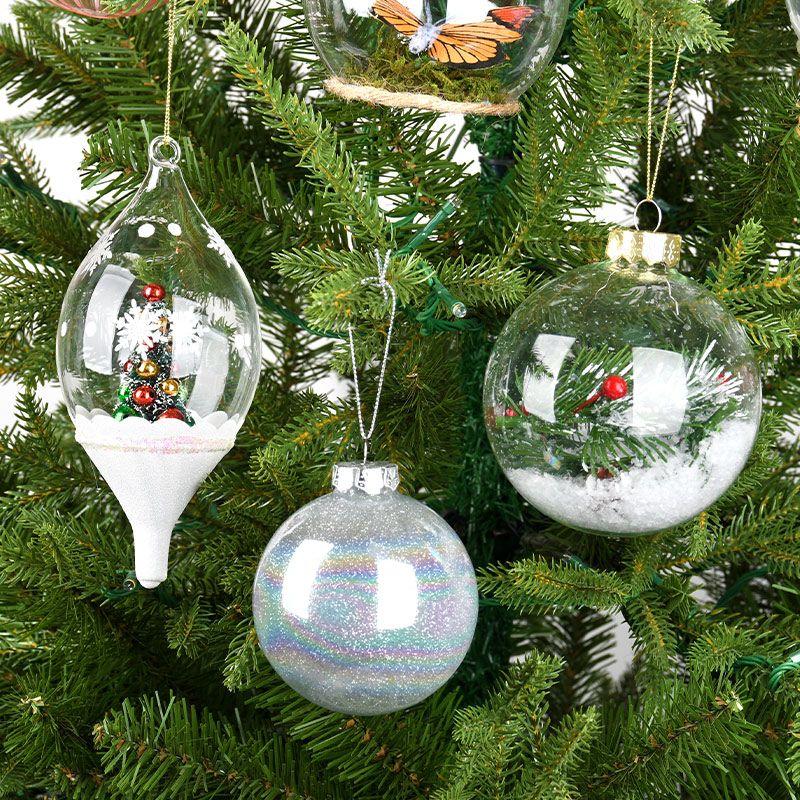 Christmas Decoration Glass Filling Ball Ornaments Creative Pendant Christmas Tree Scene Hanging Ball Accessories Holiday Gifts