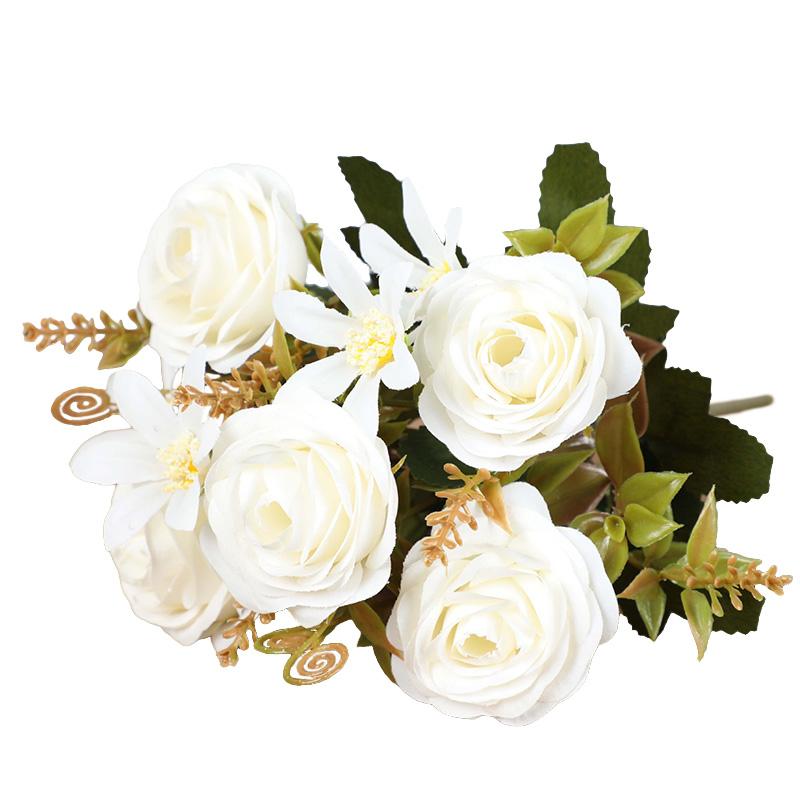 1 ks Plastová narozeninová imitace růže květina Garaden Falešná květinová kytice Domácí dekorativní Hedvábná svatební párty Umělá pivoňka