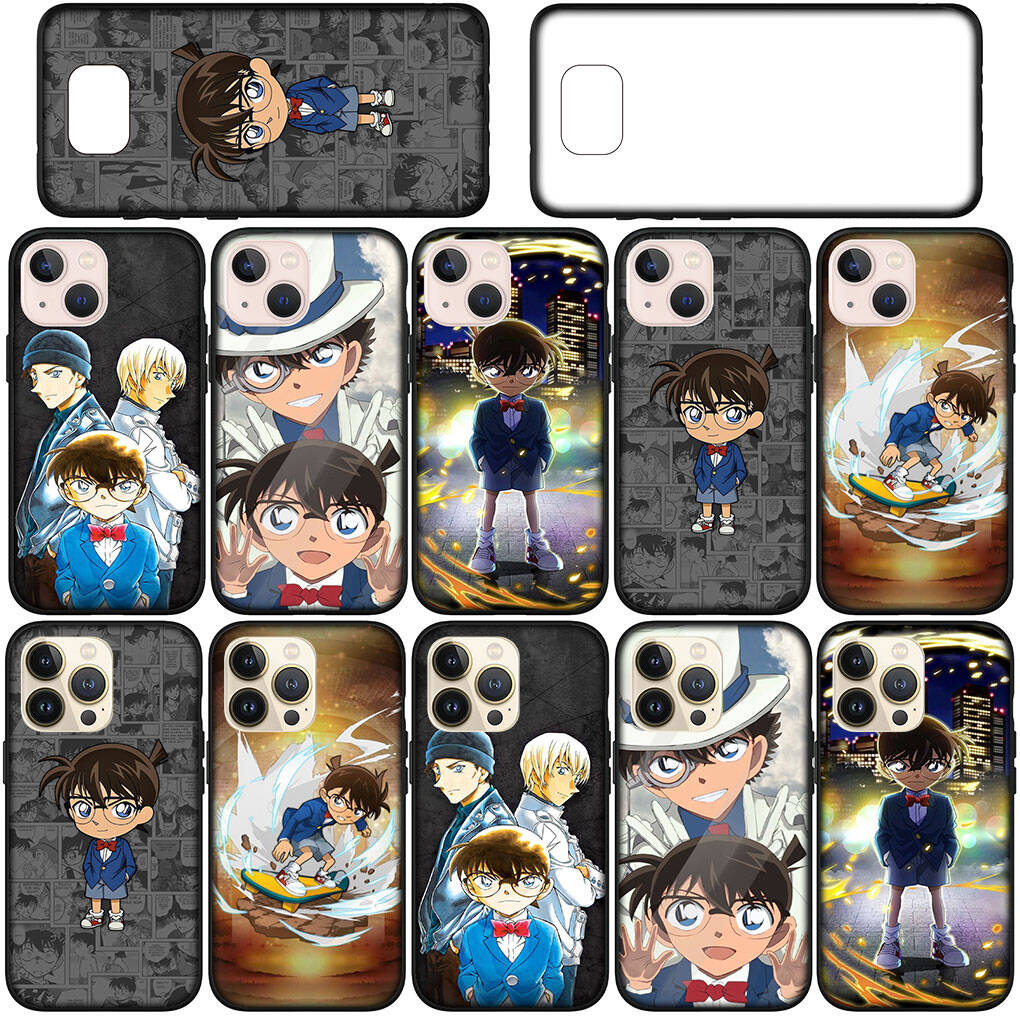 Cover for iPhone 17 16 15 Xiaomi Poco Redmi Note 14 13 12 11 Pro Max 9 16e Samsung Galaxy S25 S24 S23 OPPO Huawei Cartoon Detective Conan Phone Case
