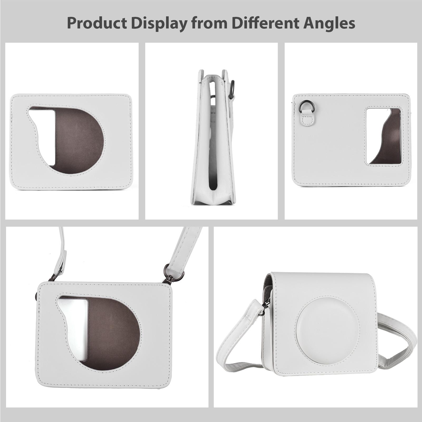 

Портативная сумка для моментальной камеры Чехол для камеры Ретро стиль ПУ кожа Чехол для переноски Замена для Kodak C300R Mini Shot 3 белый