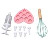 Cake Baking Supplies Set Heart Shape Silicone Mould Hand Cream Mixer Piping Frosting Tips for Beginner