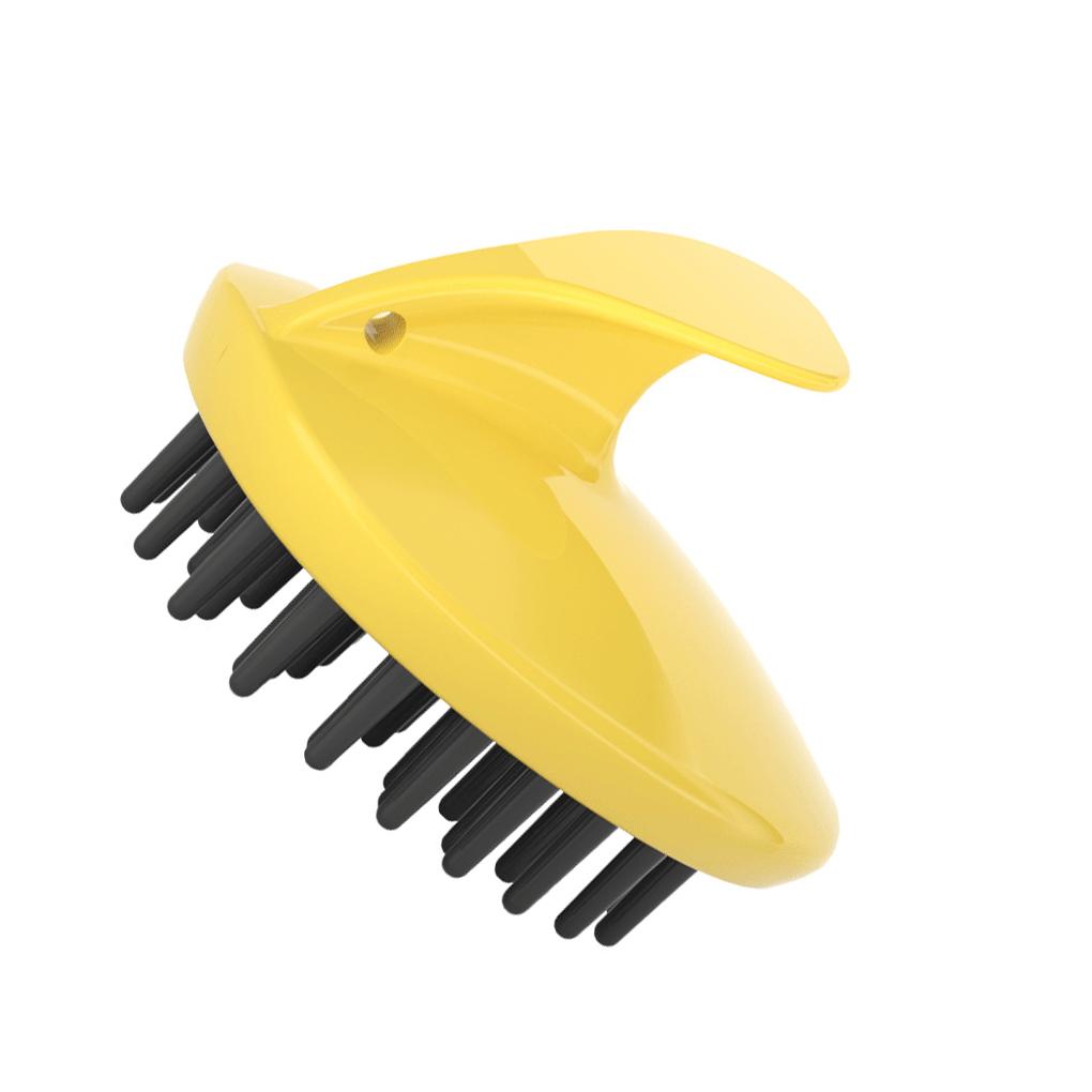 

Мягкая массажная головка для шампуня, мини-многофункциональная, экономящая время, удобная щетка для чистки волос, бытовая, для ванной комнаты, расческа для роста волос жёлтый