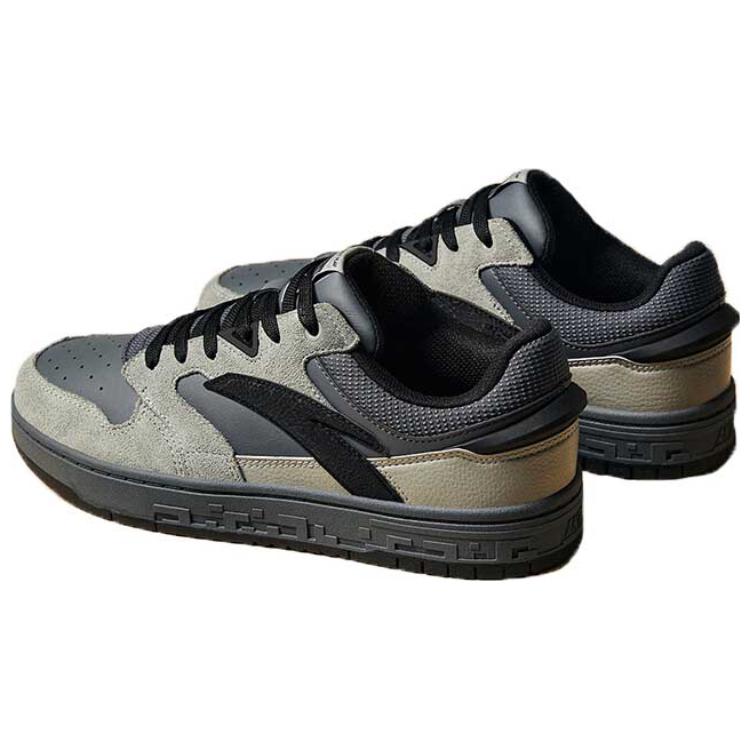Anta Versatile Casual Lightweight Comfortable Slip-Resistant Wear-Resistant Low-Top Skate Shoes Men Sneaker Gray Black 112418051-4