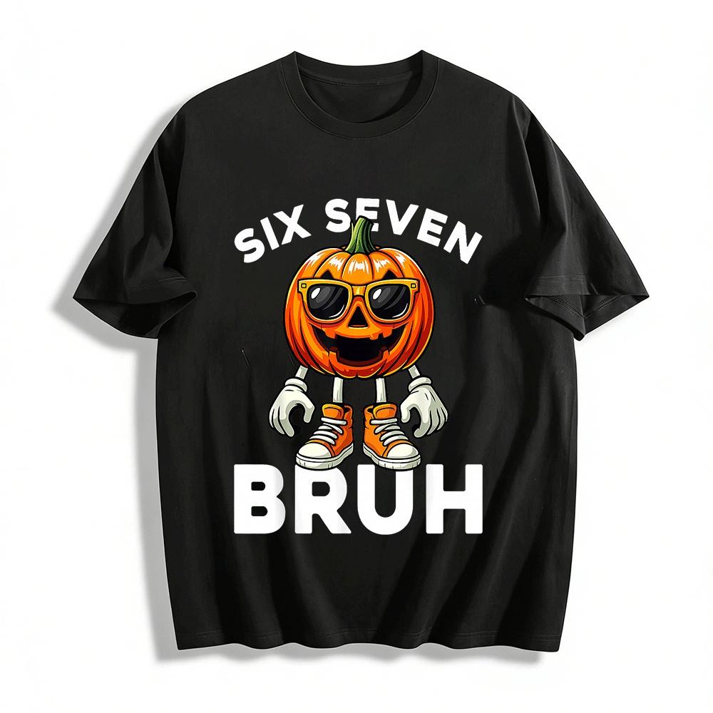 Cool Sunglasses Pumpkin Graphic Casual Halloween Tee Pure cotton T-shirt XXS