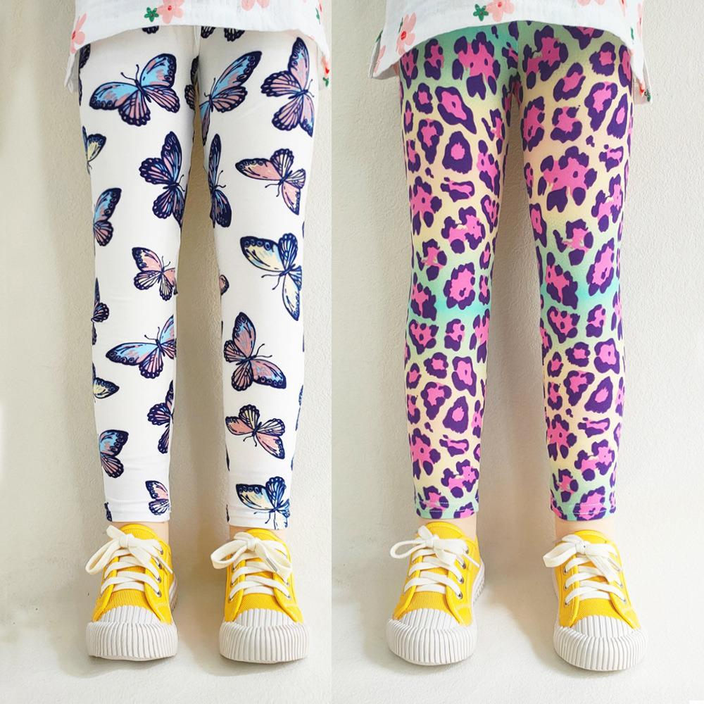 Kids' Spring/Summer Printed Milk Silk Stretch Base Layer Pants