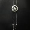 Retro Five Pointed Star Bolo Tie for Men Western Styles Necktie Collar Pendant Rodeos Rope Tie Necklace for Formal Event