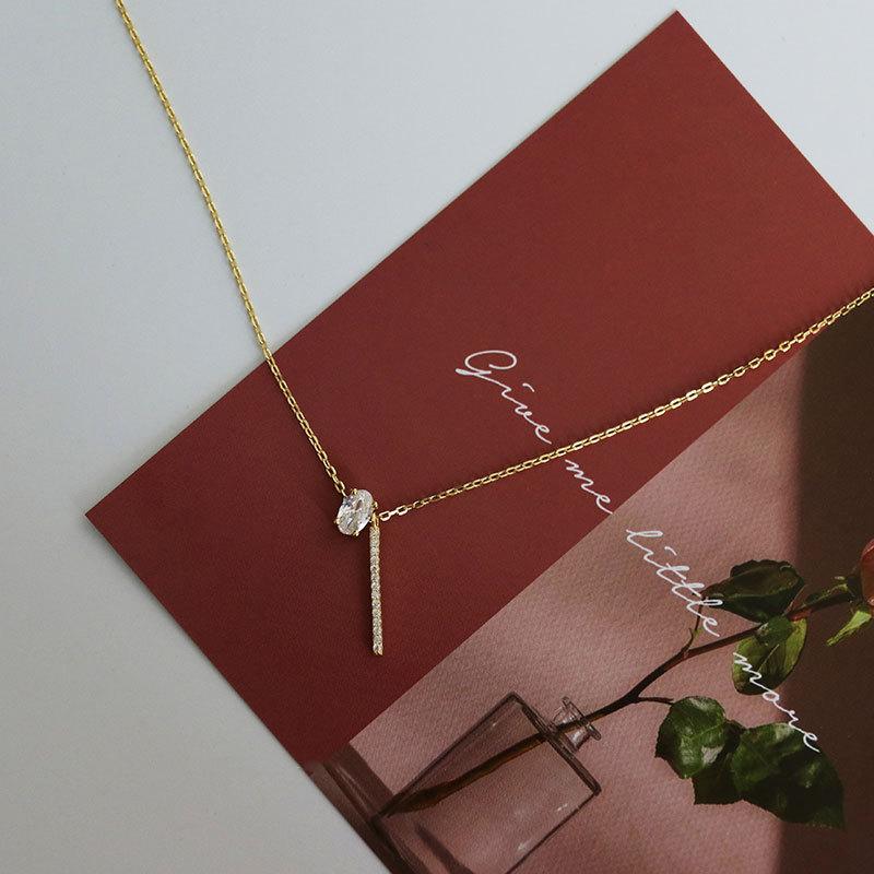 

Персонализированный дизайн ожерелья с бриллиантовой инкрустацией, простая, темпераментная, легкая, роскошная, нишевая, ключичная цепочка