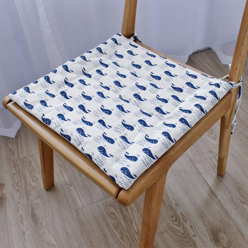 

Хлопок Лен Лен Подушка Подушка для обеденного стула Офисная подушка Завязки Противоскользящая Четыре сезона Пасторальный Многоцветный Тонкий Минималистичный Ткань White 40X40cm