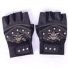 Fingerless Rivet Anti-slip Half Finger Gloves Cycling Gloves Skulls Gloves Motorcycle Gloves
