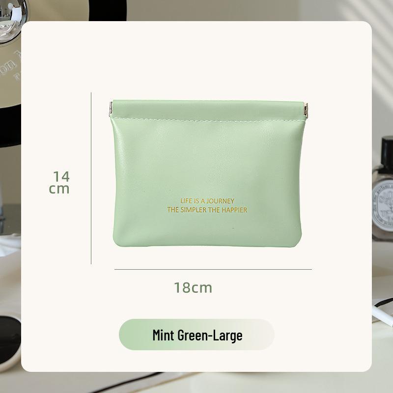 Portable Makeup Bag with Lipstick, Data Cable, Bluetooth Headset, Charger, and Key Storage; Automatic Closure Spring Sheet Design