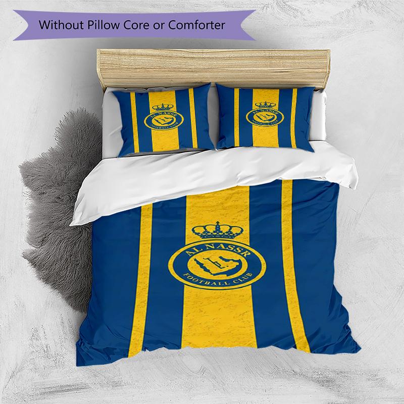 3pcs Football Team (27) Design Cover Set - HD Printed Bedding with 1 Cover and 2 Pillowcases - Perfect for Home and Dorm Decor