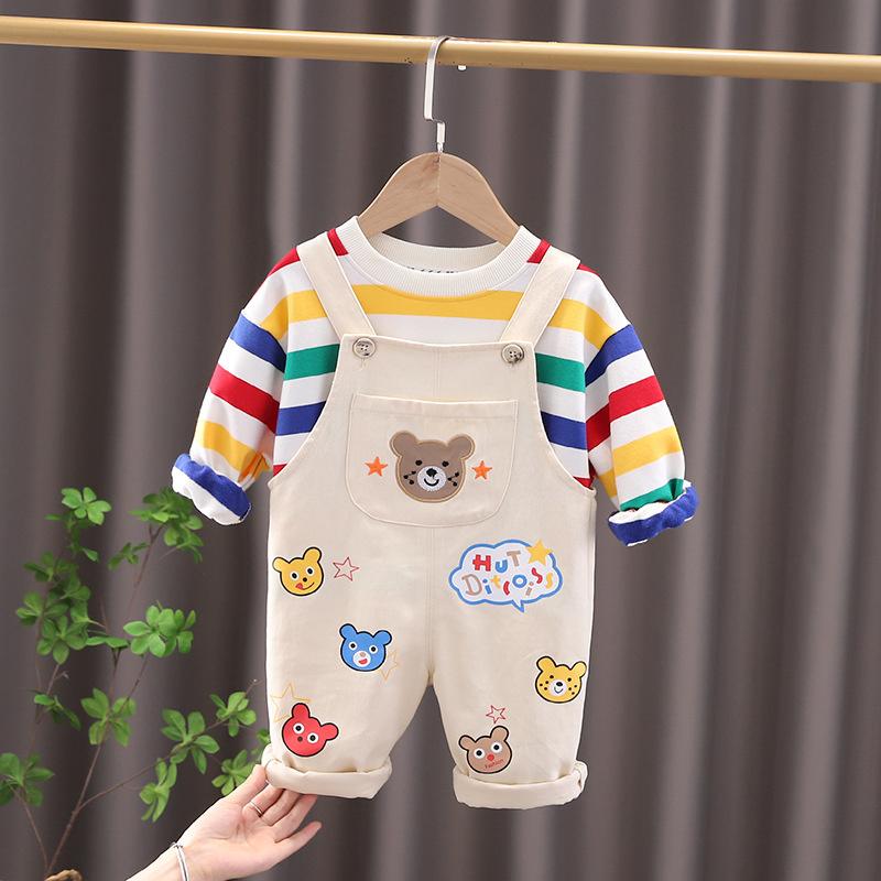 Baby Spring Clothes Boys Autumn Suit Children Girls T Shirt Overalls Set Toddler Casual Cotton Costume Kids Tracksuits