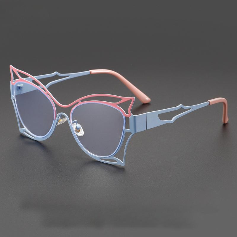 Fashion Vintage Cat Eye Women Anti-blue Light Big Frame Butterfly Frame Men Computer Eyeglasses