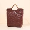 Cross-border leather whole tree paste hand scratching tannin real vegetable tanned cowhide tote bag handbag women's shoulder messenger bag bag