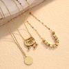 Trending Gold Coin Abacus Tiger Head Longevity Clavicle Chain for Autumn and Winter Sweater Accessories