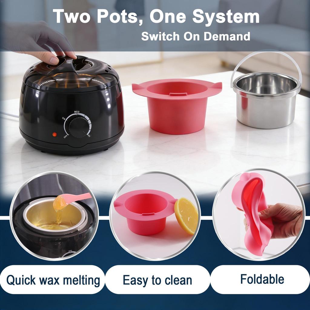 Wax Warmer, Fast Heating, Hair Removal Wax Heater, Portable Wax Melting Machine, Gift for Smooth Skin