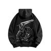 Guts Graphic Hooded Berserk Anime Streetwear Men Women Oversized Hoodies Washed Cotton Pullover Harajuku Male Vintage Sweatshirt