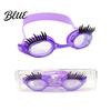 PC Lenses Goggles Kids Swim with Eyelashes Waterproof No Leakage Anti-Fog UV Adjustable Headband Protection Clear Lens Boys Girls Silicone Swimming