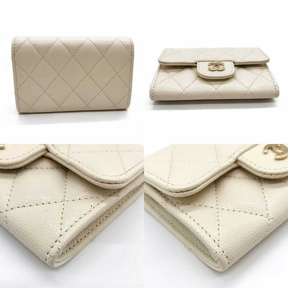 Used CHANEL MatrasseCard Case Leather Women