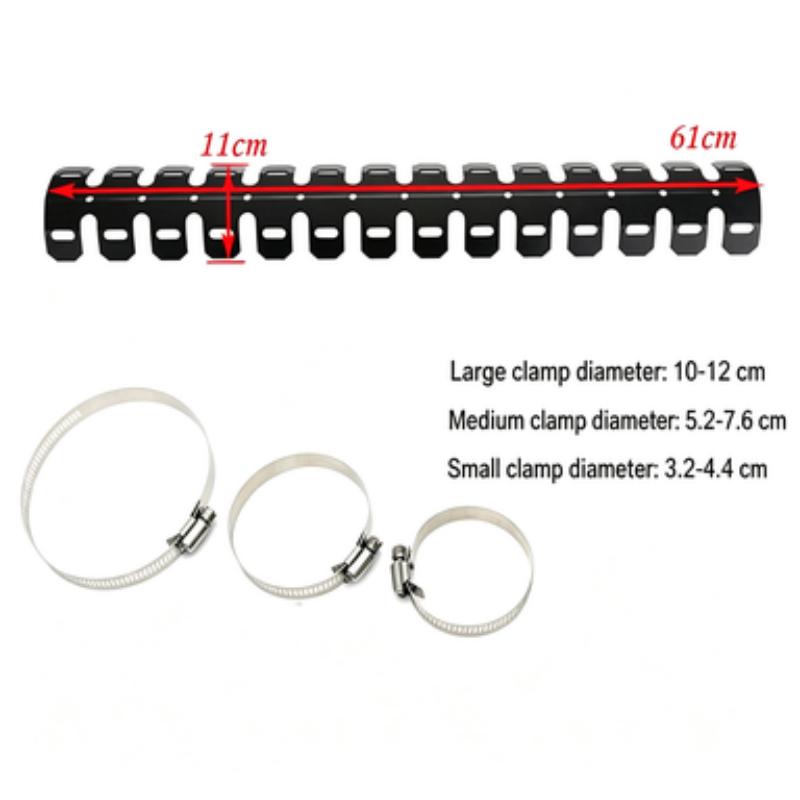 Motorcycle Exhaust Pipe Heat Shield Cover Aluminum Alloy Black 61cm