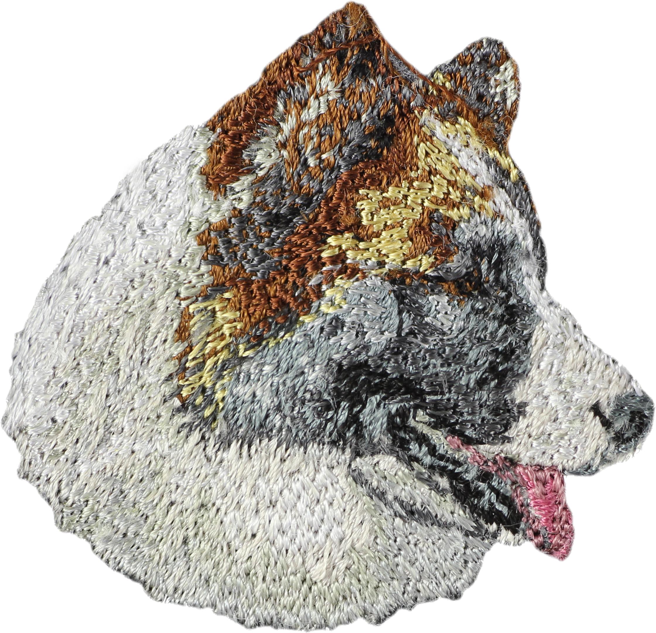 

Icelandic Sheepdog, Icelandic Spitz, Iceland Dog - dog-shaped patch, embroidered patch, unique decoration for Art-Dog backpack різнокольорові кольору