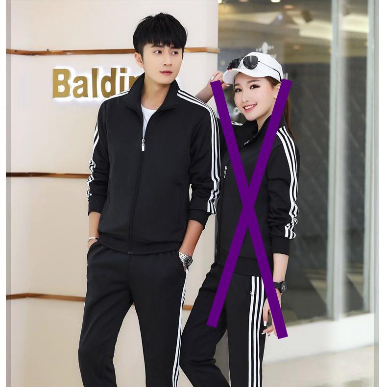Red Sportswear 2 Piece Sets with Long Sleeved Top and Pants for Couples Running and Sports