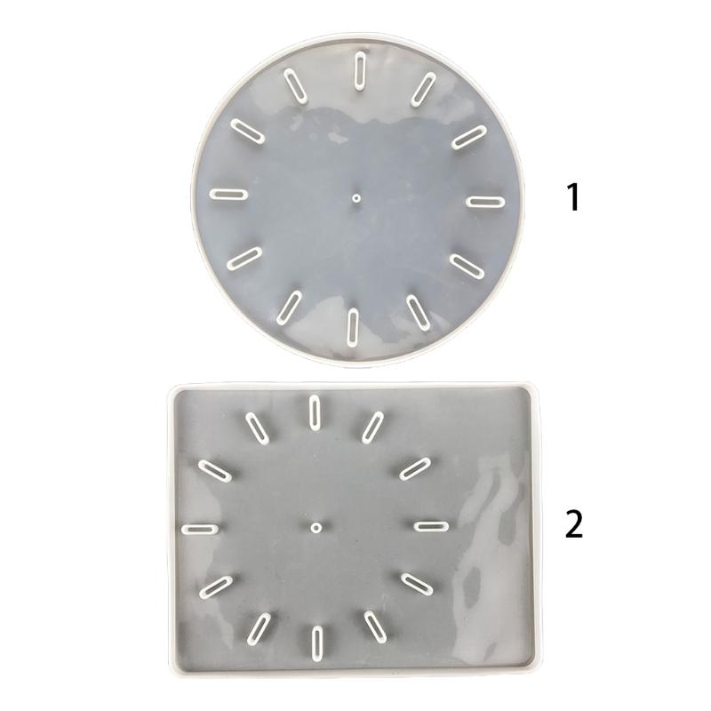 Runde/Eckige Uhr Harzform Silikon Gießform Epoxidharzform für Handgemachte DIY-Bastelarbeiten Herstellung von Heimdekorationen