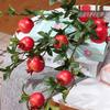 Artificial Pomegranate and Persimmon Fruit Flower Branch for Living Room or Entryway Decor